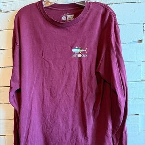 Salty Crew Maroon Cotton Tee